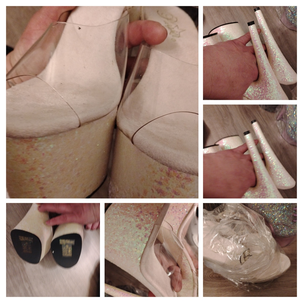 Cream and White Platform Shoes with Minimalist Design